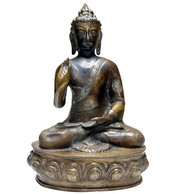 Bouddha népalais en bronze – tradition Newar, XVIIe–XVIIIe siècle-photo-3
