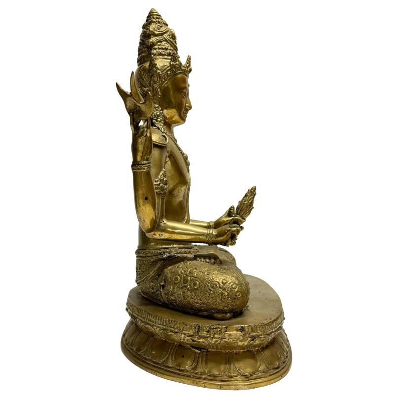 Bodhisattva à quatre bras en bronze doré – Népal, art Newar, XVIIIe–XIXe siècle-photo-2
