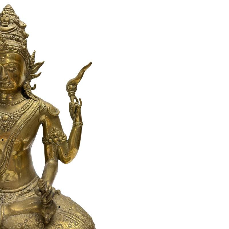Bodhisattva à quatre bras en bronze doré – Népal, art Newar, XVIIIe–XIXe siècle-photo-1