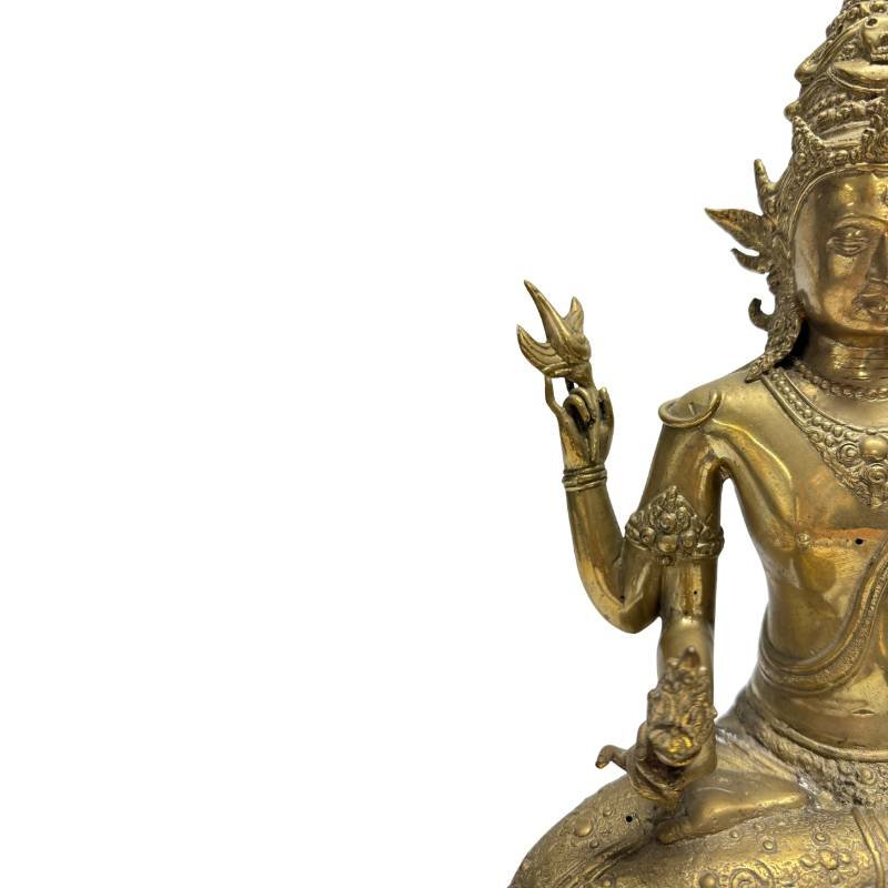 Bodhisattva à quatre bras en bronze doré – Népal, art Newar, XVIIIe–XIXe siècle-photo-2