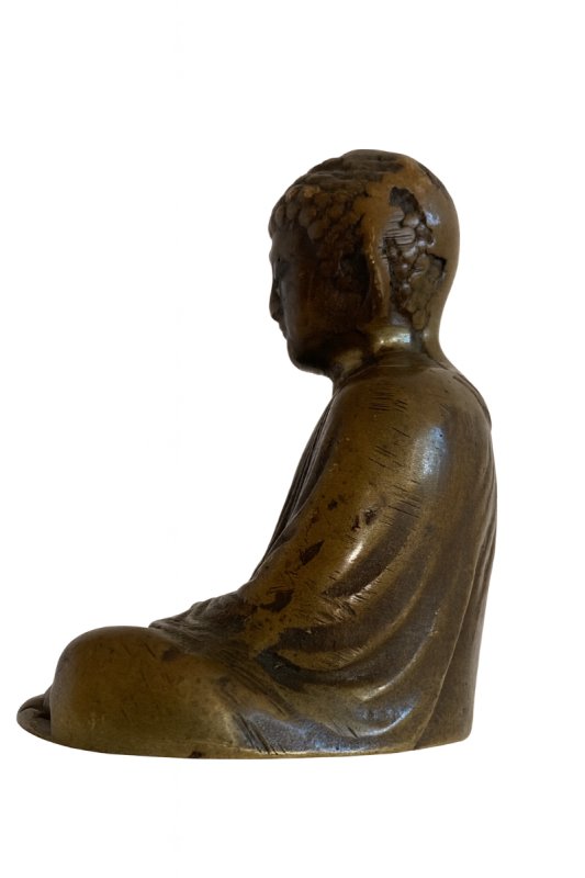 Bouddha japonais en bronze massif – XVIe–XVIIe siècle-photo-4