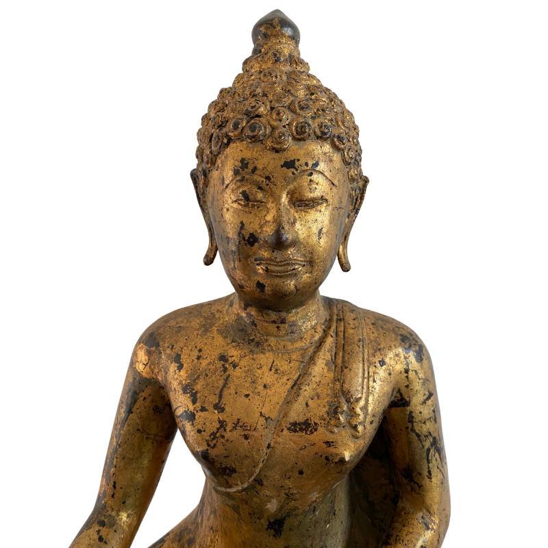 Bouddha birman en bronze doré – tradition de Mandalay, XIXe siècle-photo-4
