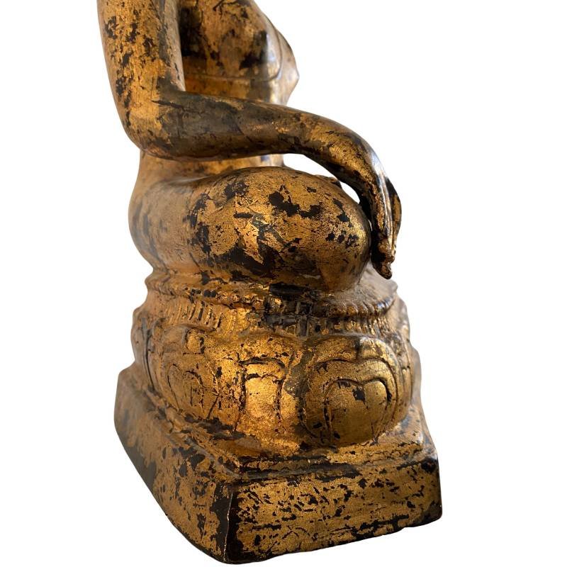 Bouddha birman en bronze doré – tradition de Mandalay, XIXe siècle-photo-6