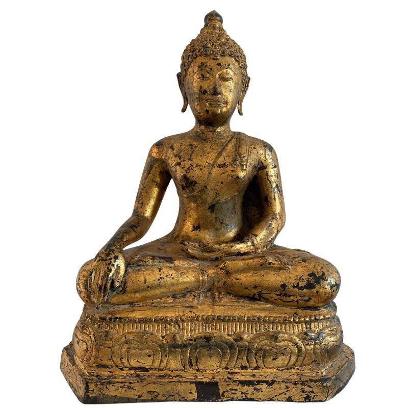 Bouddha birman en bronze doré – tradition de Mandalay, XIXe siècle