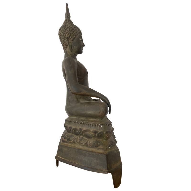 Bouddha thaï en bronze – tradition Sukhothaï-Ayutthaya, XVIe siècle-photo-3