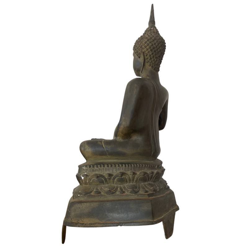 Bouddha thaï en bronze – tradition Sukhothaï-Ayutthaya, XVIe siècle-photo-2