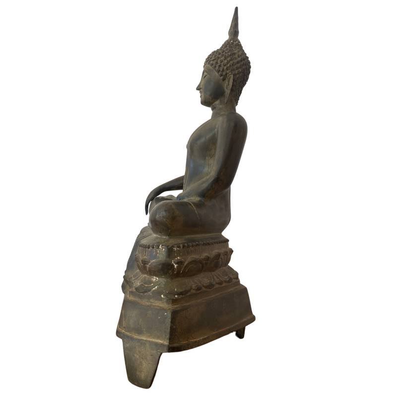 Bouddha thaï en bronze – tradition Sukhothaï-Ayutthaya, XVIe siècle-photo-3
