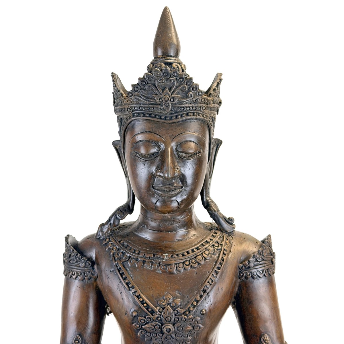 Crowned Thai Buddha In Bronze – Rattanakosin Tradition, 19th Century-photo-2