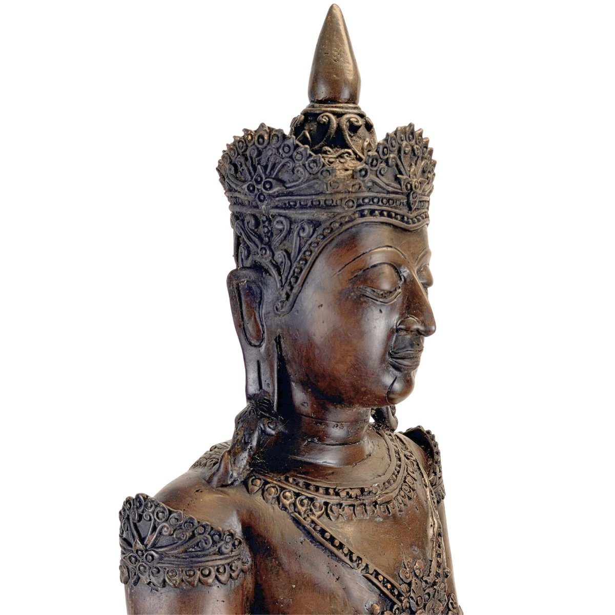 Crowned Thai Buddha In Bronze – Rattanakosin Tradition, 19th Century-photo-4