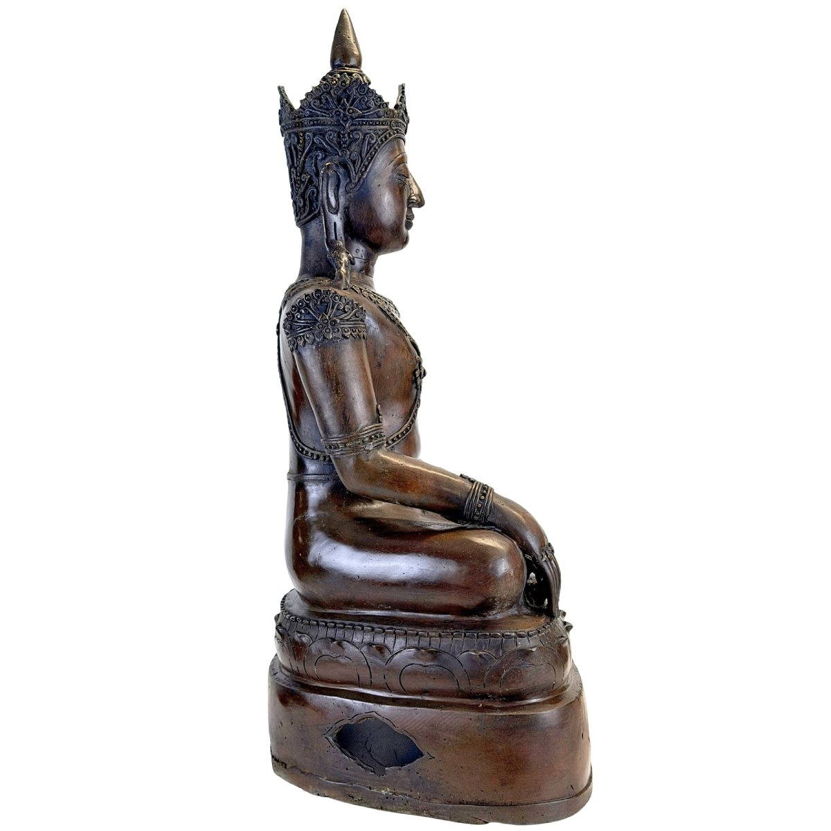 Crowned Thai Buddha In Bronze – Rattanakosin Tradition, 19th Century-photo-7