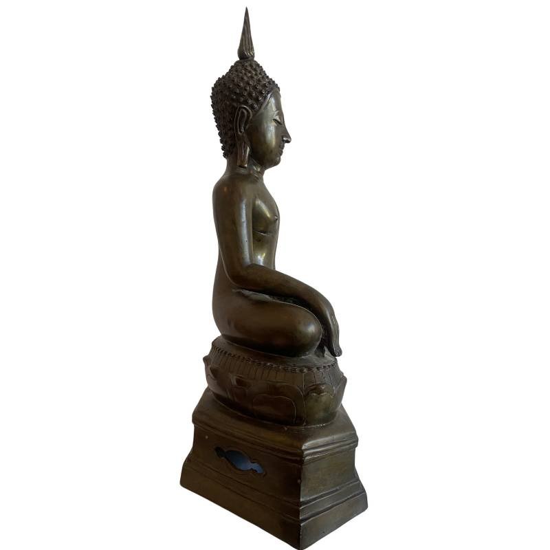 Bouddha thaï en bronze – tradition Sukhothaï, XVe siècle-photo-4