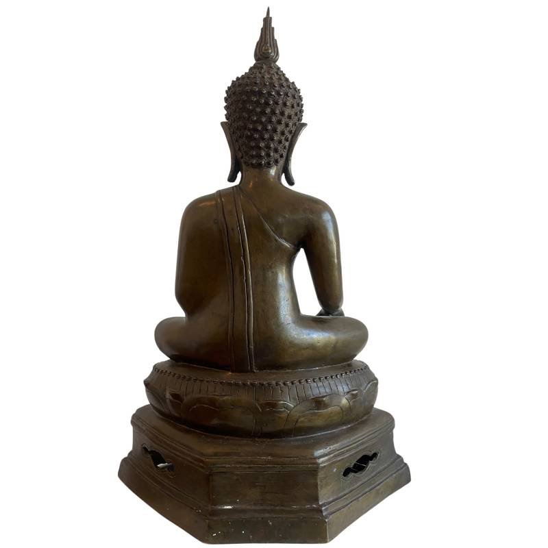 Bouddha thaï en bronze – tradition Sukhothaï, XVe siècle-photo-2