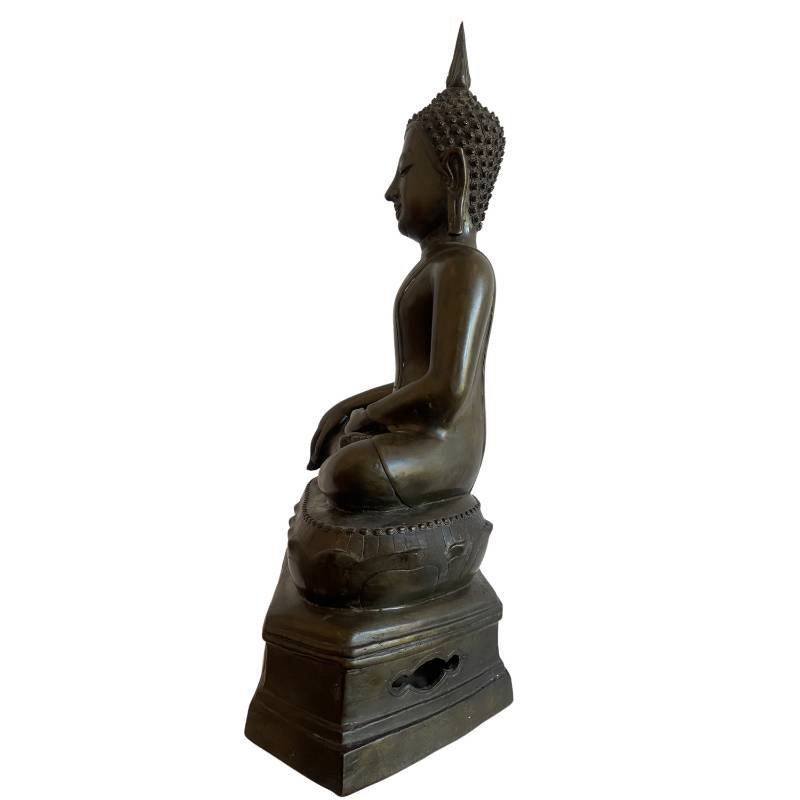 Bouddha thaï en bronze – tradition Sukhothaï, XVe siècle-photo-4