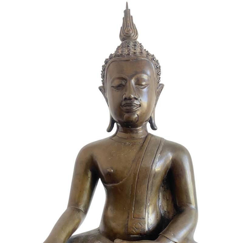 Bouddha thaï en bronze – tradition Sukhothaï, XVe siècle-photo-6