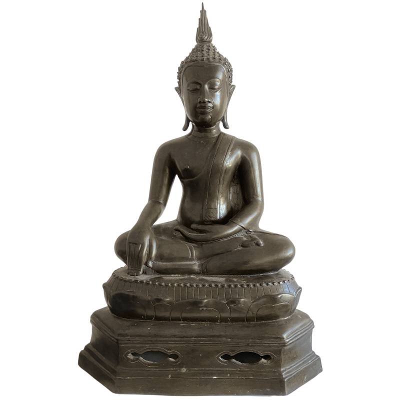 Bouddha thaï en bronze – tradition Sukhothaï, XVe siècle