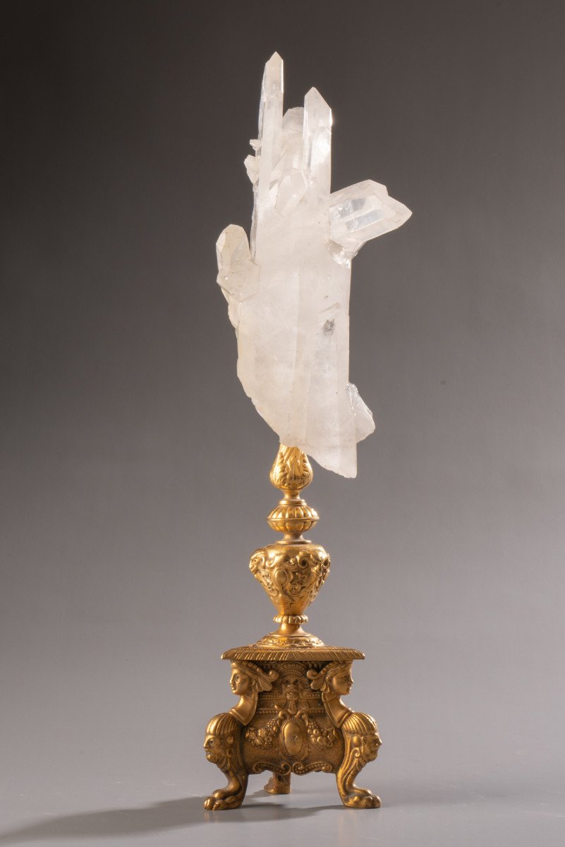 Rock Crystal On Gilt Bronze Stand Cabinet Of Curiosity