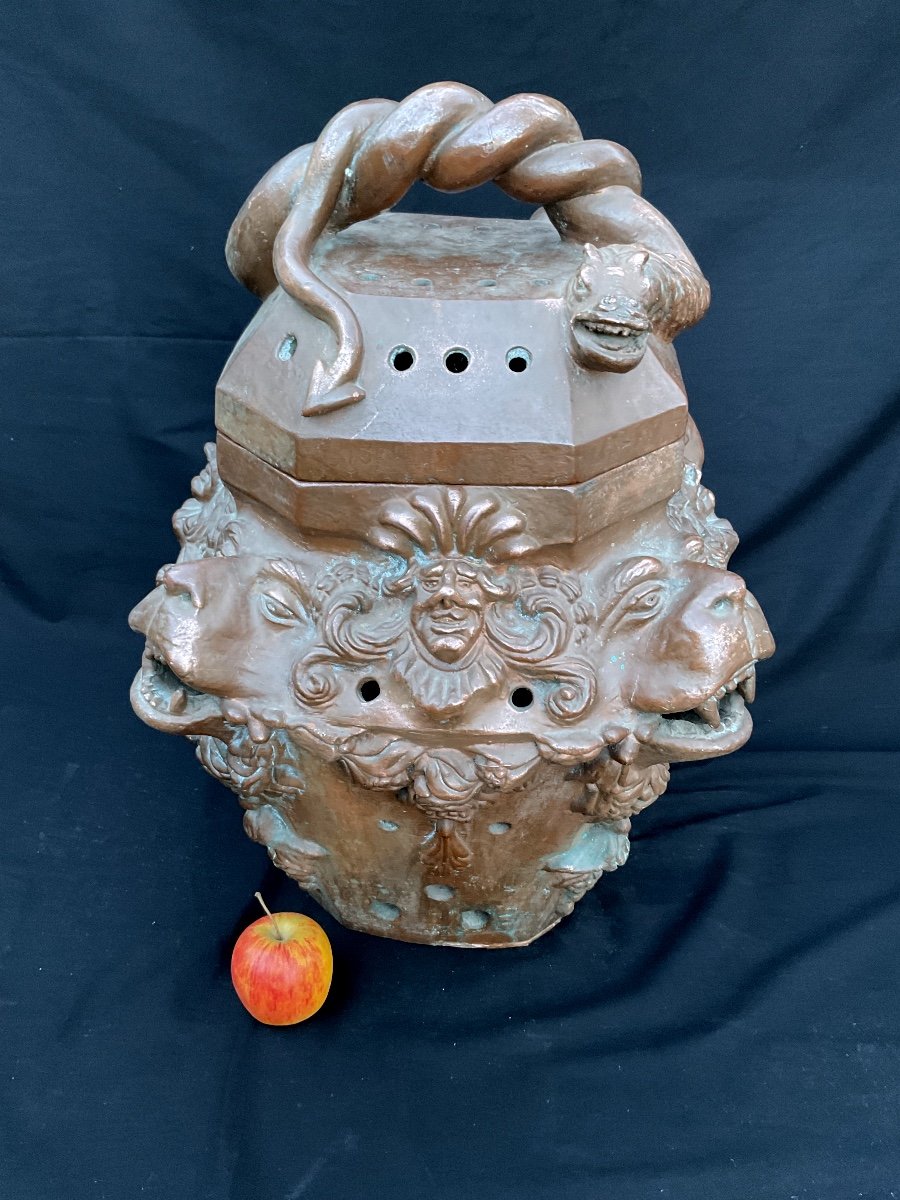 18th Century Copper And Terracotta Brazier -photo-4