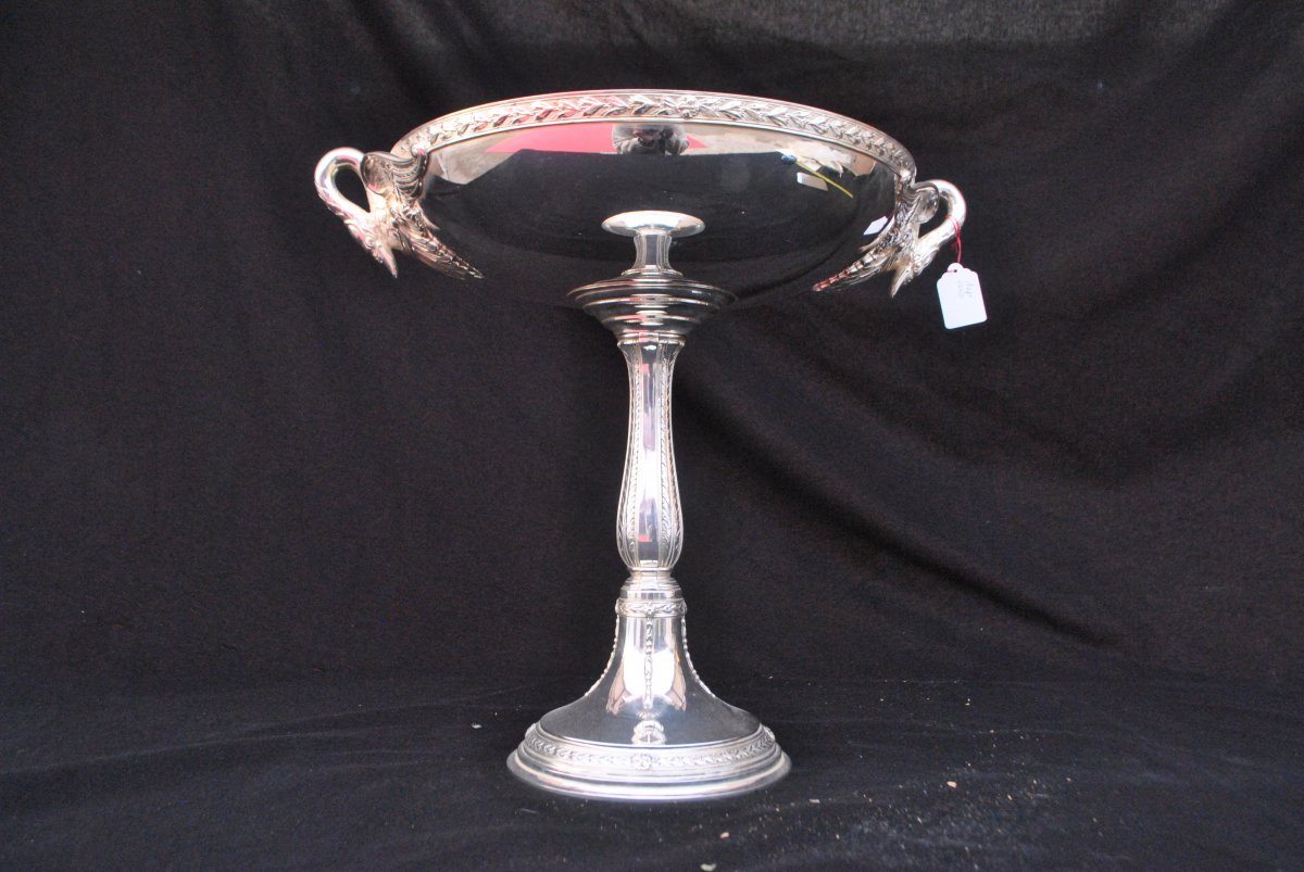 Large Fruit Bowl Silver Metal XIX