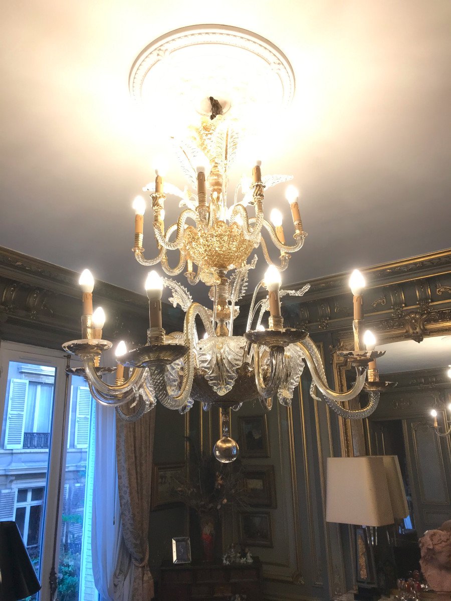 Murano Glass And Baccarat Chandelier-photo-5