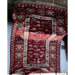 Gorgeous Eastern European Pink Kilim