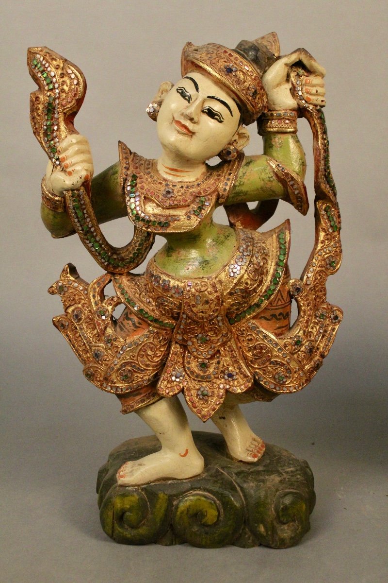 Pair Of Asian Dancing Statues-photo-1