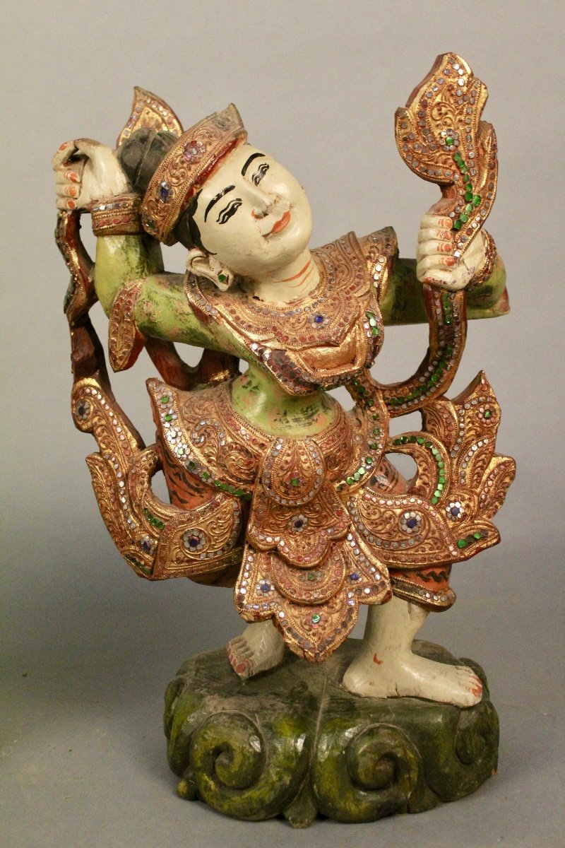 Pair Of Asian Dancing Statues-photo-2