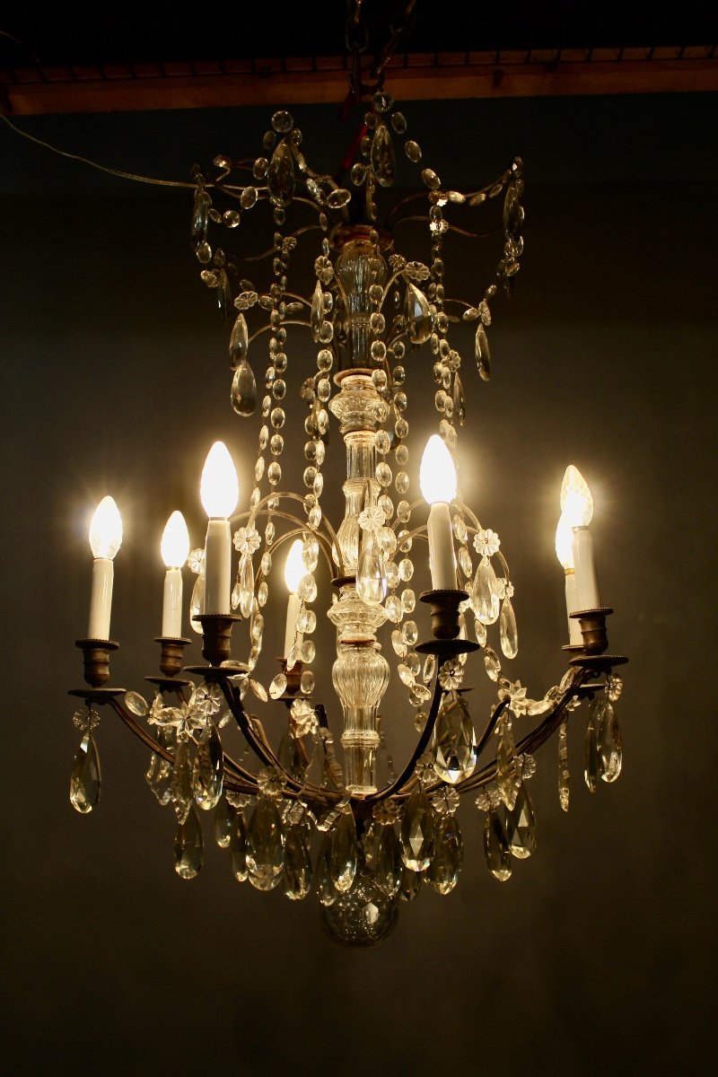 Chandelier With Pampilles With 8 Arms Of Light XIXth-photo-2
