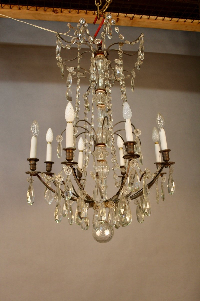 Chandelier With Pampilles With 8 Arms Of Light XIXth-photo-4