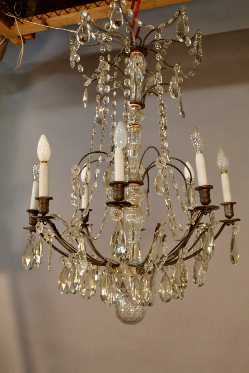 Chandelier With Pampilles With 8 Arms Of Light XIXth-photo-4