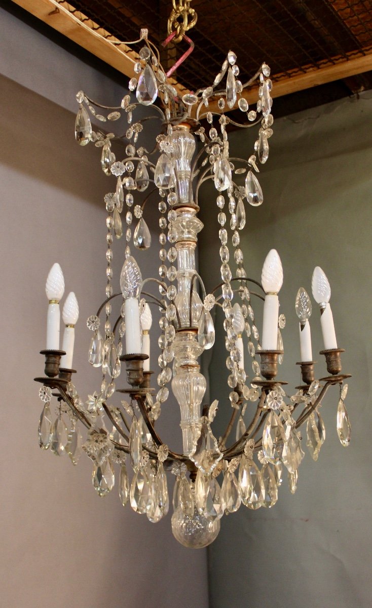 Chandelier With Pampilles With 8 Arms Of Light XIXth-photo-5