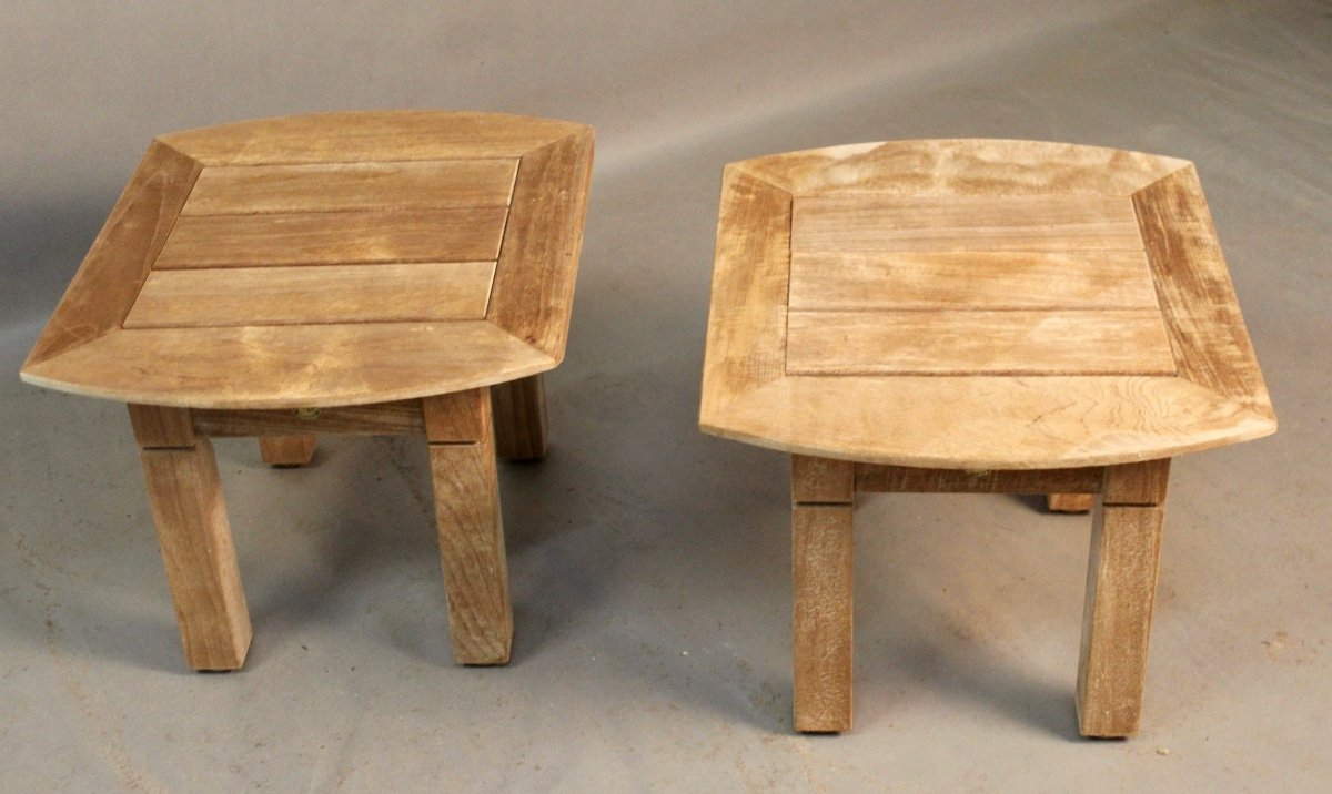 Pair Of Roland Vlaemynck Coffee Tables In Teak-photo-3