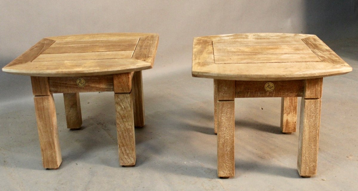 Pair Of Roland Vlaemynck Coffee Tables In Teak
