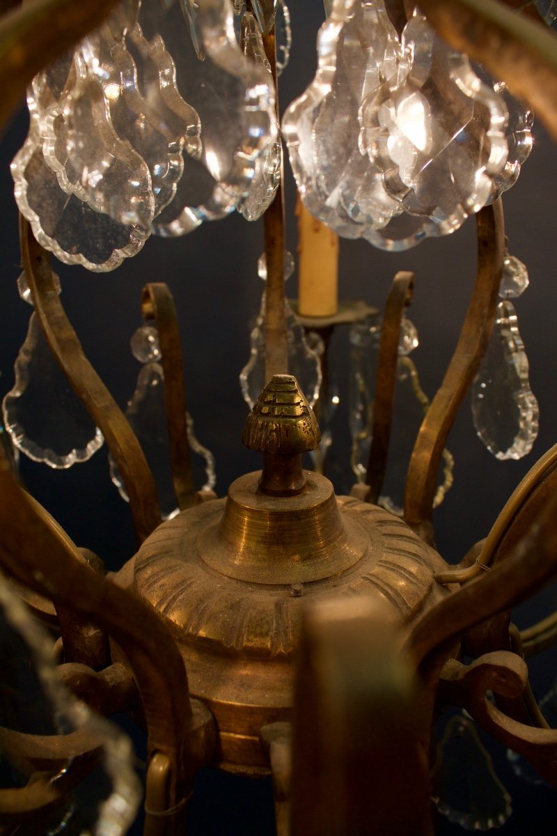 19th Century Crystal Chandelier With 7 Arms Of Light-photo-3