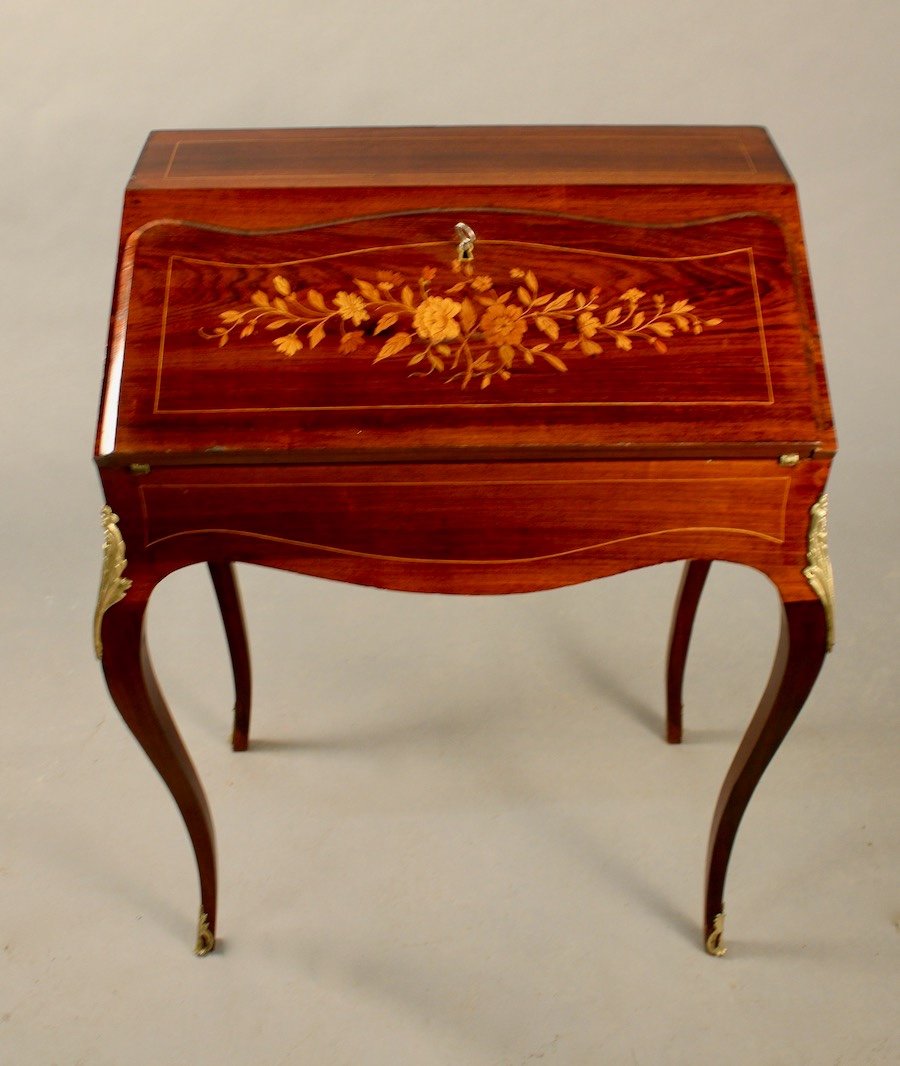 Bureau De Pente Marqueté époque Napoléon III