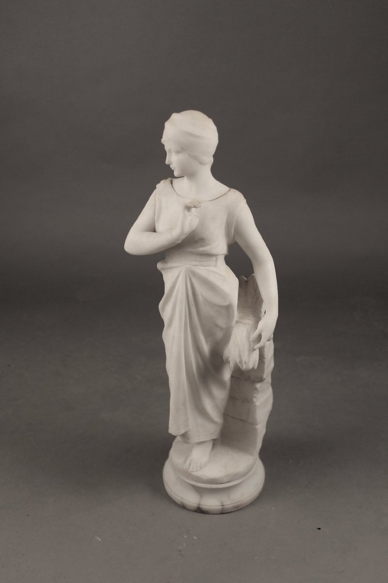 Statue Marbre Et Albâtre Par Pugi 