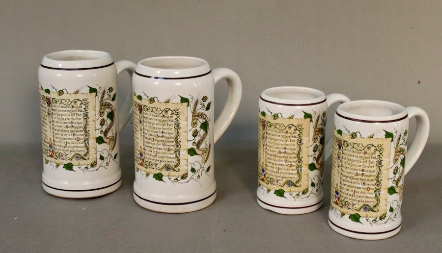 Series Of 4 Mugs With Beer Recipe H Chassagnac-photo-4