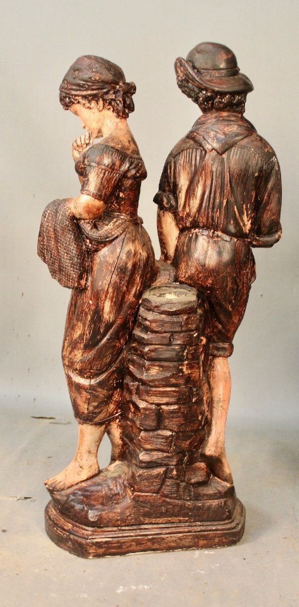 Paire De Statues Représentant Un Jeune Couple -photo-2