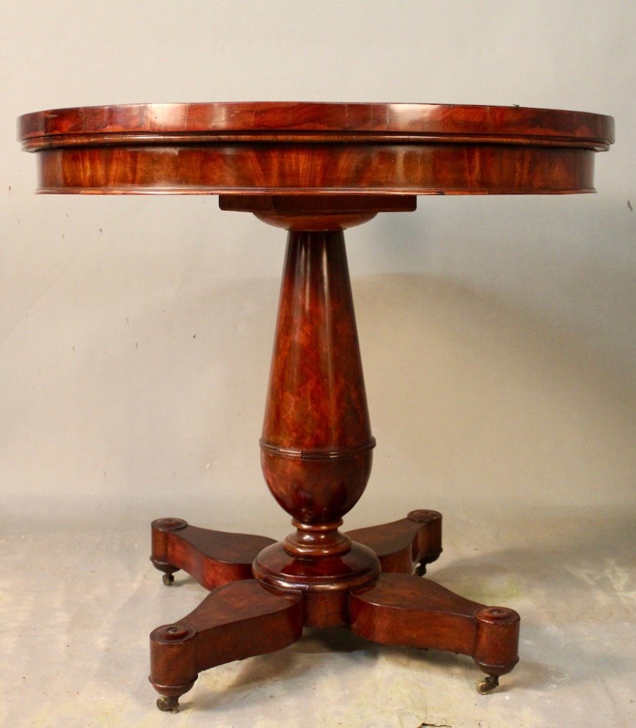 19th Century Mahogany Pedestal Table-photo-3