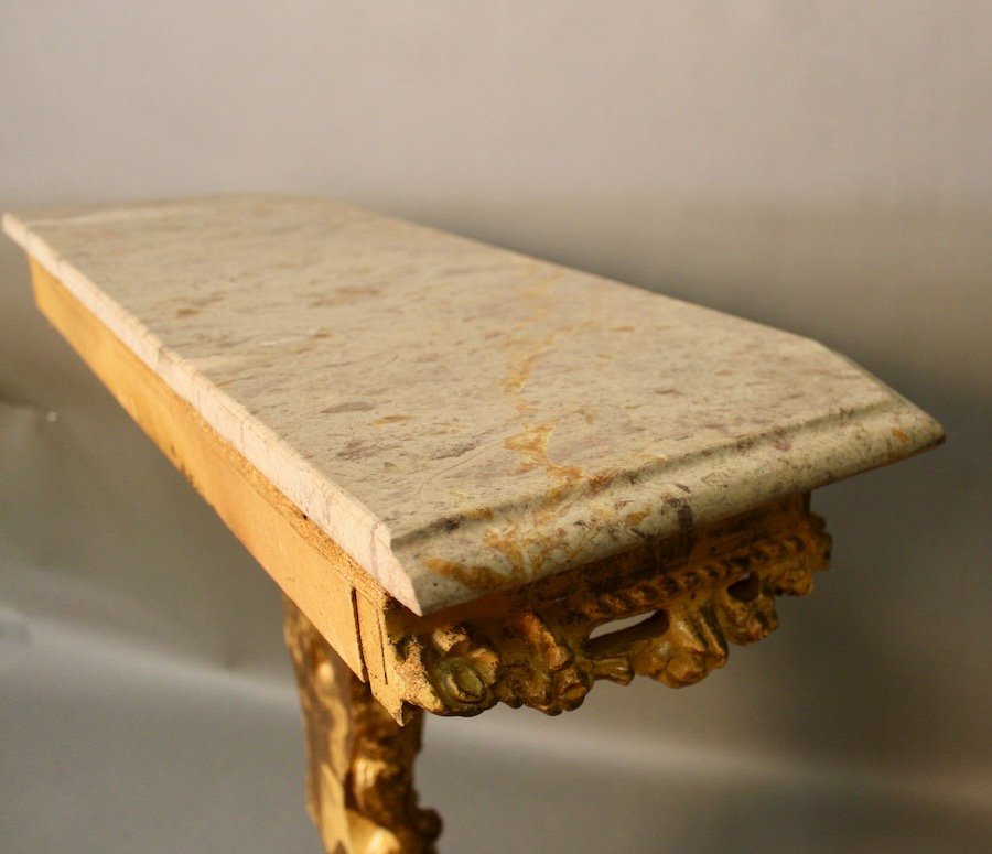 Marble Top Console And Its Rocaille Style Mirror-photo-5