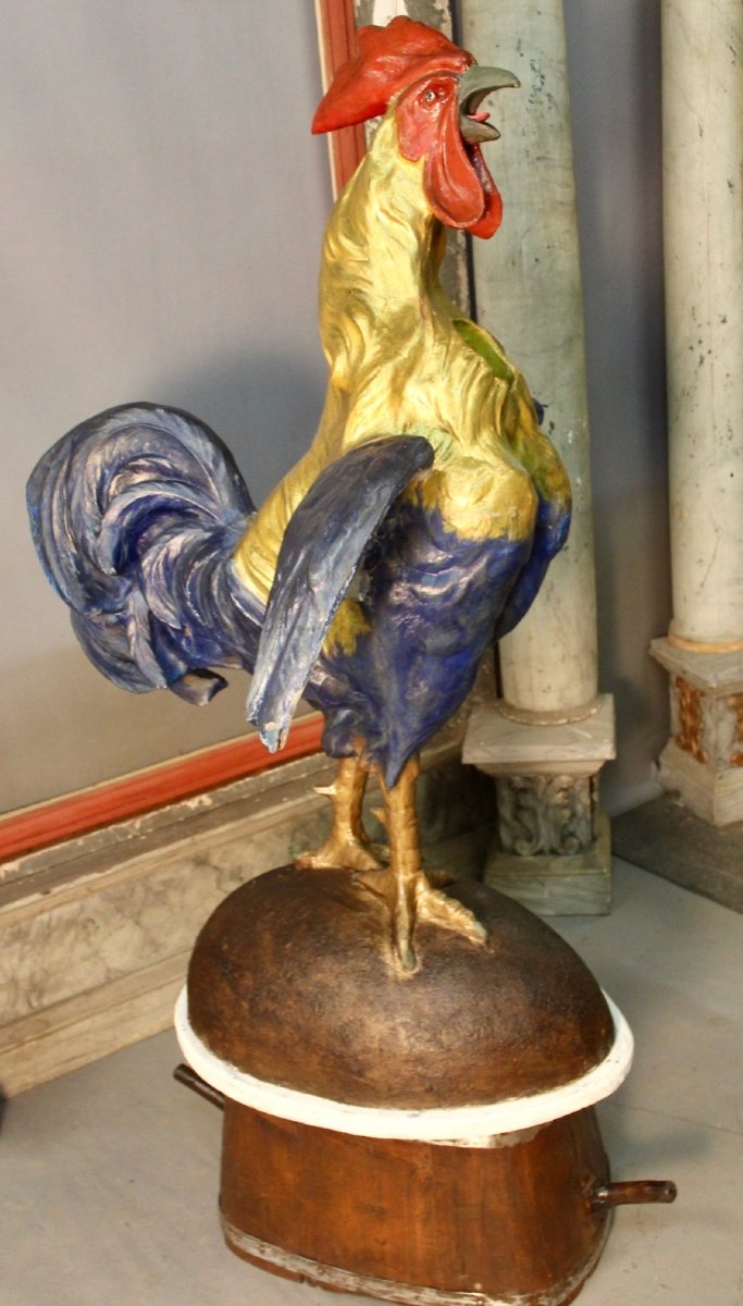 Rooster Chantecler Ball Pass In Polychrome Pressed Cardboard-photo-5