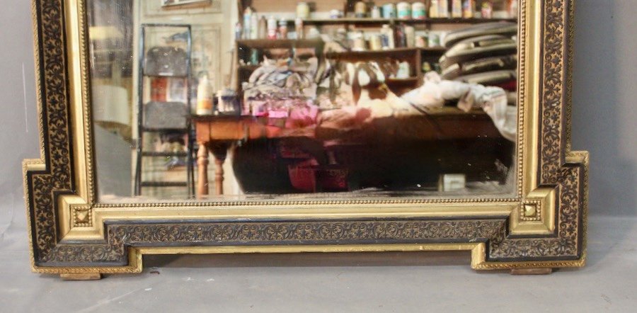 Napoleon III Mirror With Flowered Basket Fronton-photo-2