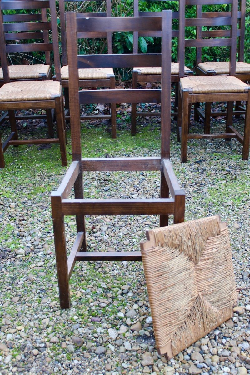 Suite Of 17 Straw Chairs With High Backs-photo-1