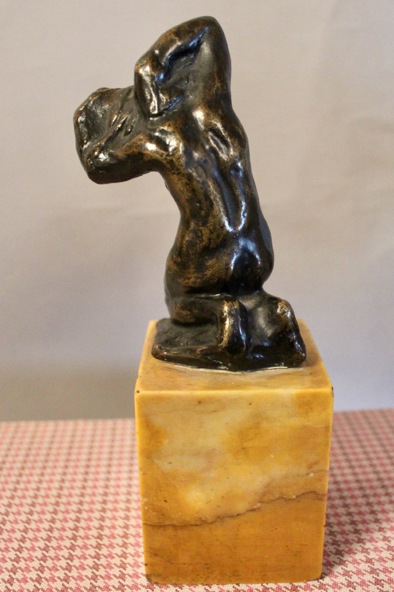 Bronze By Léon Ernest Drivier "bather Tying Her Hair"-photo-3