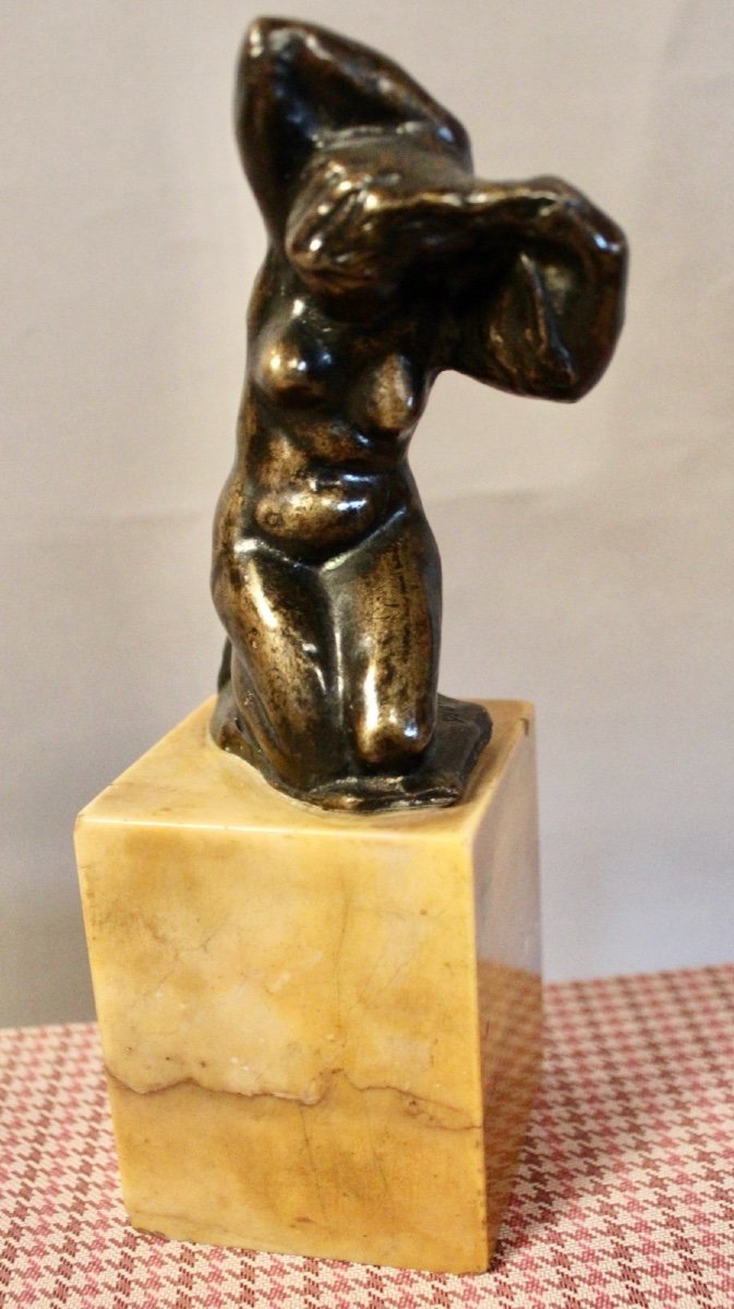 Bronze By Léon Ernest Drivier "bather Tying Her Hair"