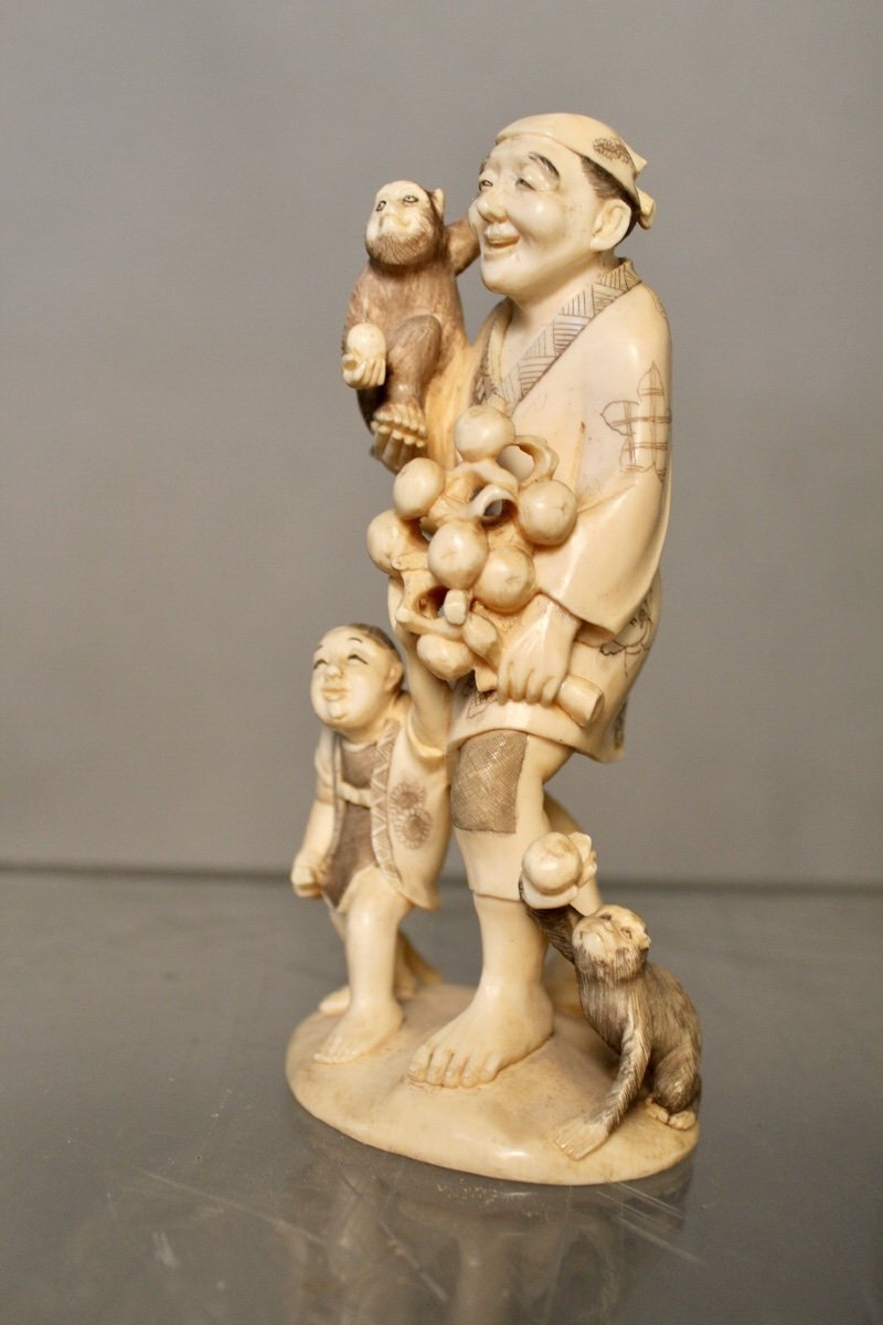 Okimono In Ivory China 1920-photo-2