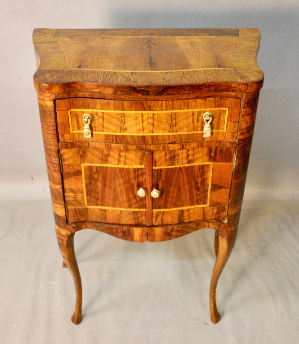 Chevet Ou Sauteuse En Marqueterie De Bois De Rose -photo-3