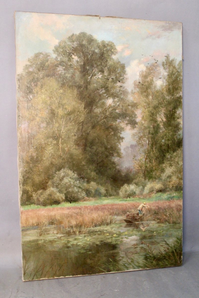 Oil Painting On Canvas 19th Century 1m High-photo-2