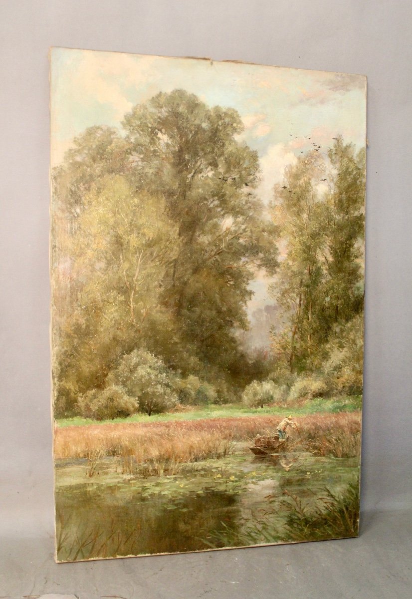 Oil Painting On Canvas 19th Century 1m High