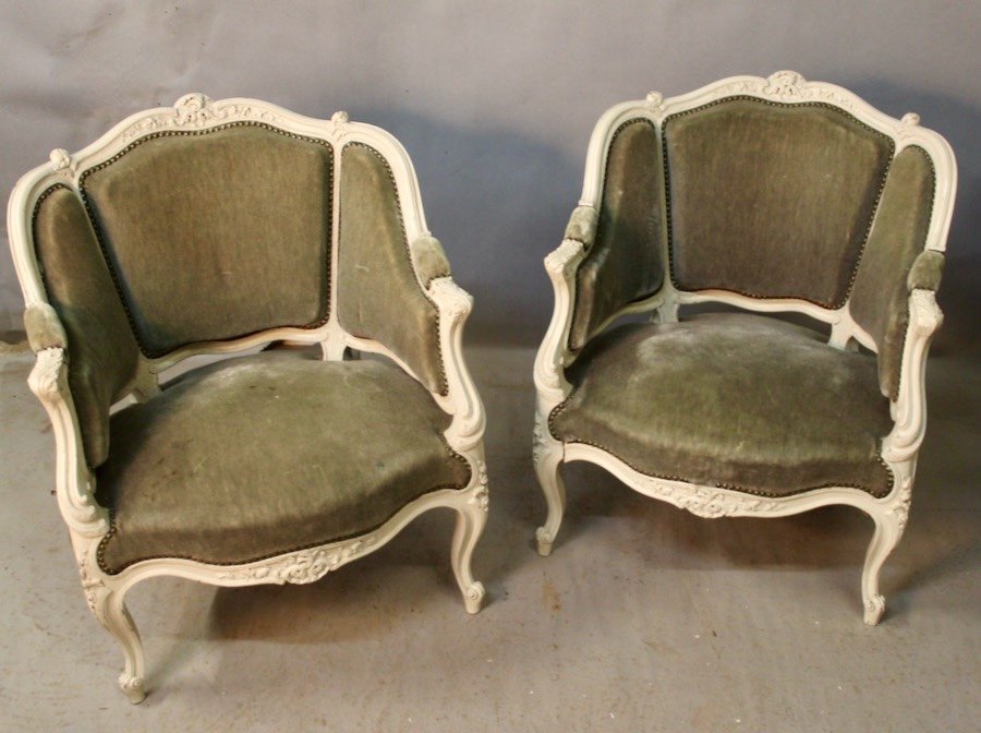Pair Of Louis XV Style Basket Armchairs