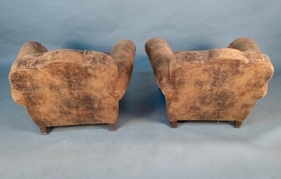 Paire De Fauteuils Club Art Deco-photo-4